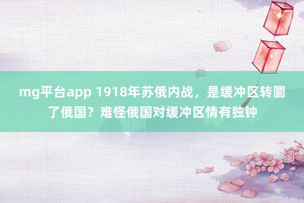 mg平台app 1918年苏俄内战，是缓冲区转圜了俄国？难怪俄国对缓冲区情有独钟