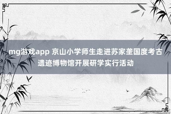 mg游戏app 京山小学师生走进苏家垄国度考古遗迹博物馆开展研学实行活动