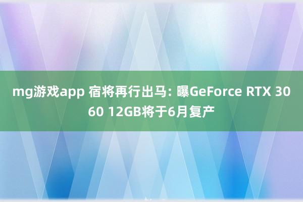 mg游戏app 宿将再行出马: 曝GeForce RTX 3060 12GB将于6月复产